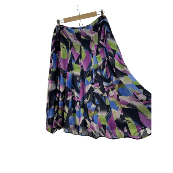 Jones New York 22W Pleated Midi Skirt Abstract Multicolor Print - Picture 2 of 9